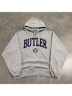 Vintage Butler University Gray Hoodie Sweatshirt J. America Size L